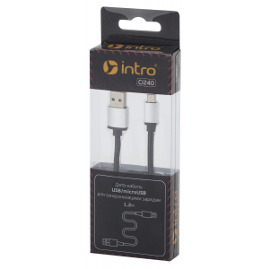 CI240 Кабели_25 Intro USB-microUSB, leather, 1,2м, черный (100/200/2400)
